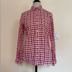 J. Crew multi cotton Plaid blouse